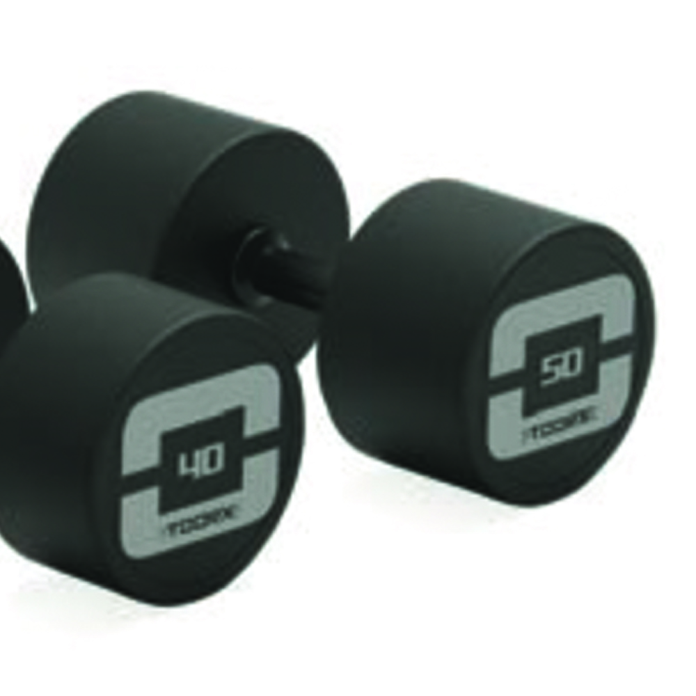 Handlebars - Toorx Set Of 10 Pairs Of Rubberized Dumbbells With Rotating Grip From 4 To 24 Kg