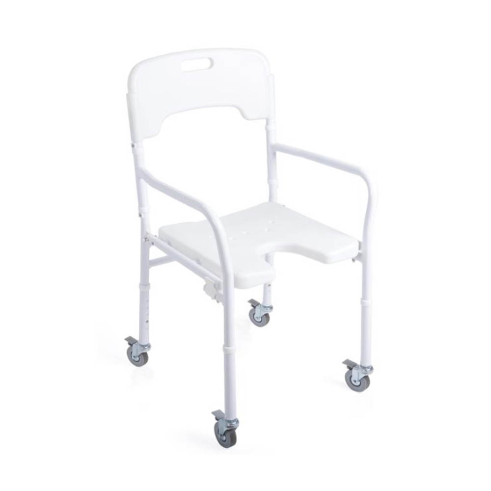 Toilet and shower chairs - Mopedia Folding Shower Chair With Wheels And Backrest