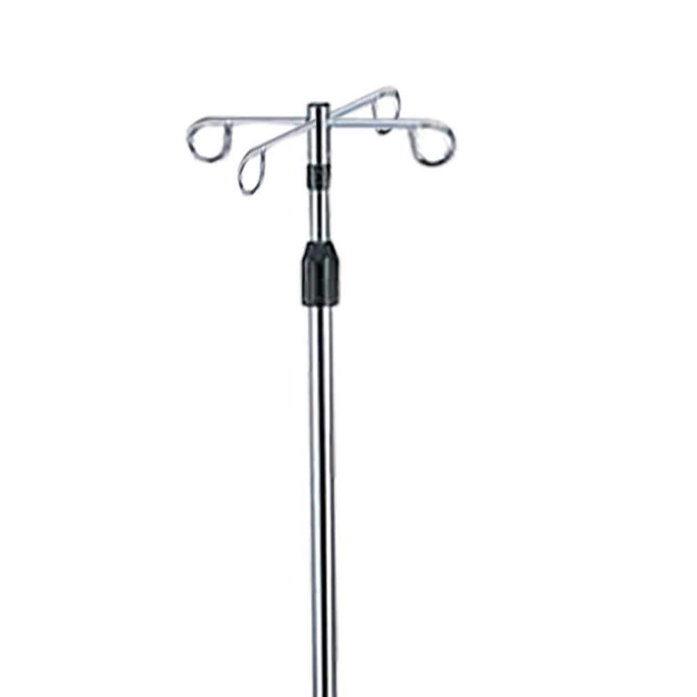 Poles for IV/Hypodermoclysis - Intermed So-10 Steel 4-hook Iv Pole On Wheels With Aluminum Base
