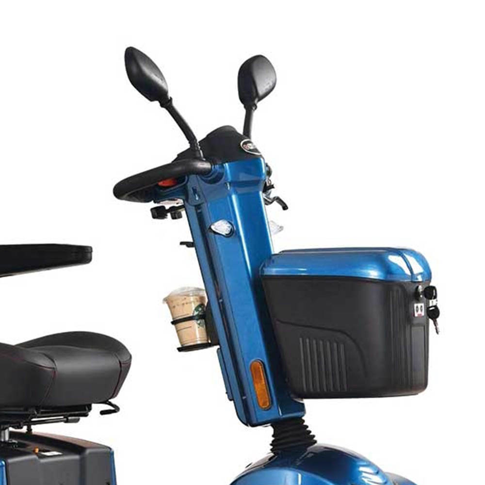 Scooters for the disabled - Intermed Ares Blue 4-wheel Electric Scooter For The Disabled And The Elderly With Basket And Lights