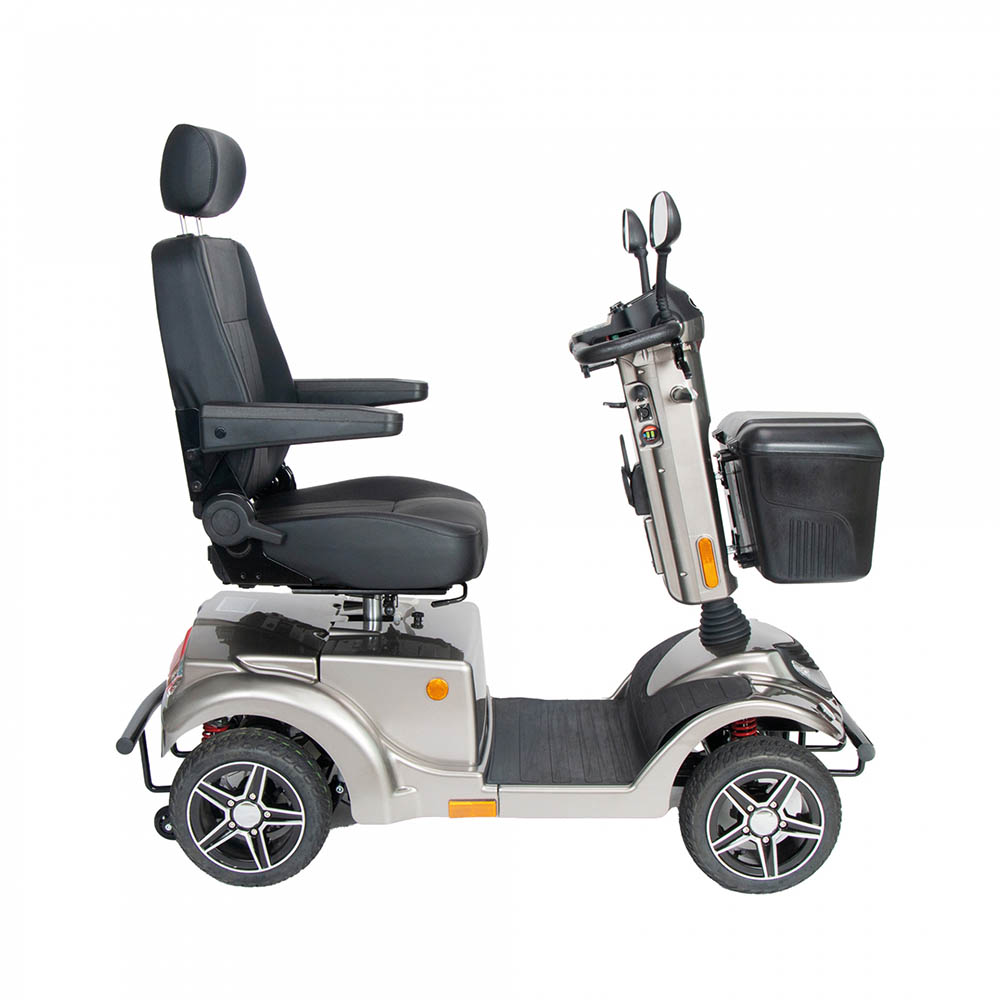 Scooters for the disabled - Intermed Ares 4-wheel Electric Scooter For The Disabled And Elderly, Grey, With Front Basket