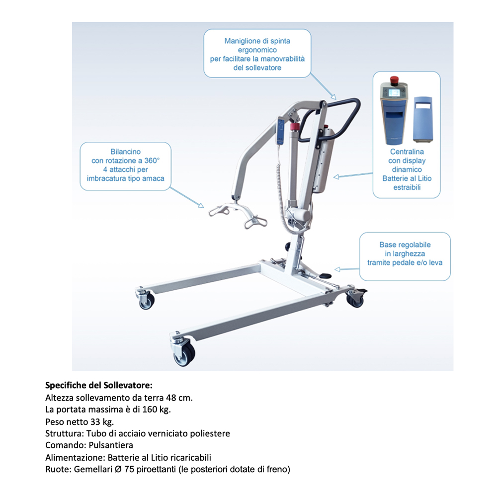 Lifters and verticalizers - Intermed Electric Patient Lift Sa-170 160kg + Harness