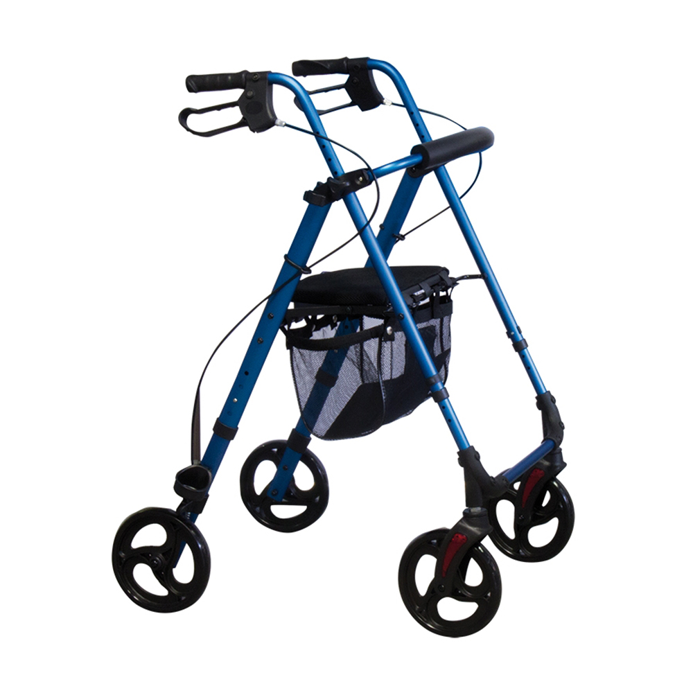 Rollator Walkers - Intermed Vienna Folding Rollator Walker With 4 Wheels, Brakes, And Height-adjustable Seat