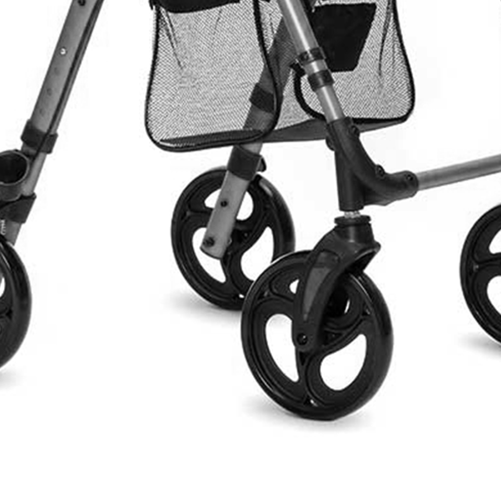 Rollator Walkers - Intermed Vienna Folding Rollator Walker With 4 Wheels, Brakes, And Height-adjustable Seat
