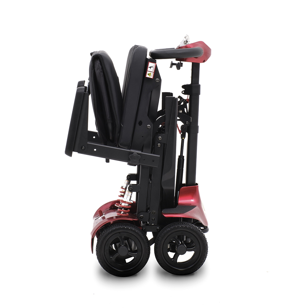 Scooters for the disabled - Intermed Regular Red Folding Electric 4-wheel Scooter For The Elderly And Disabled