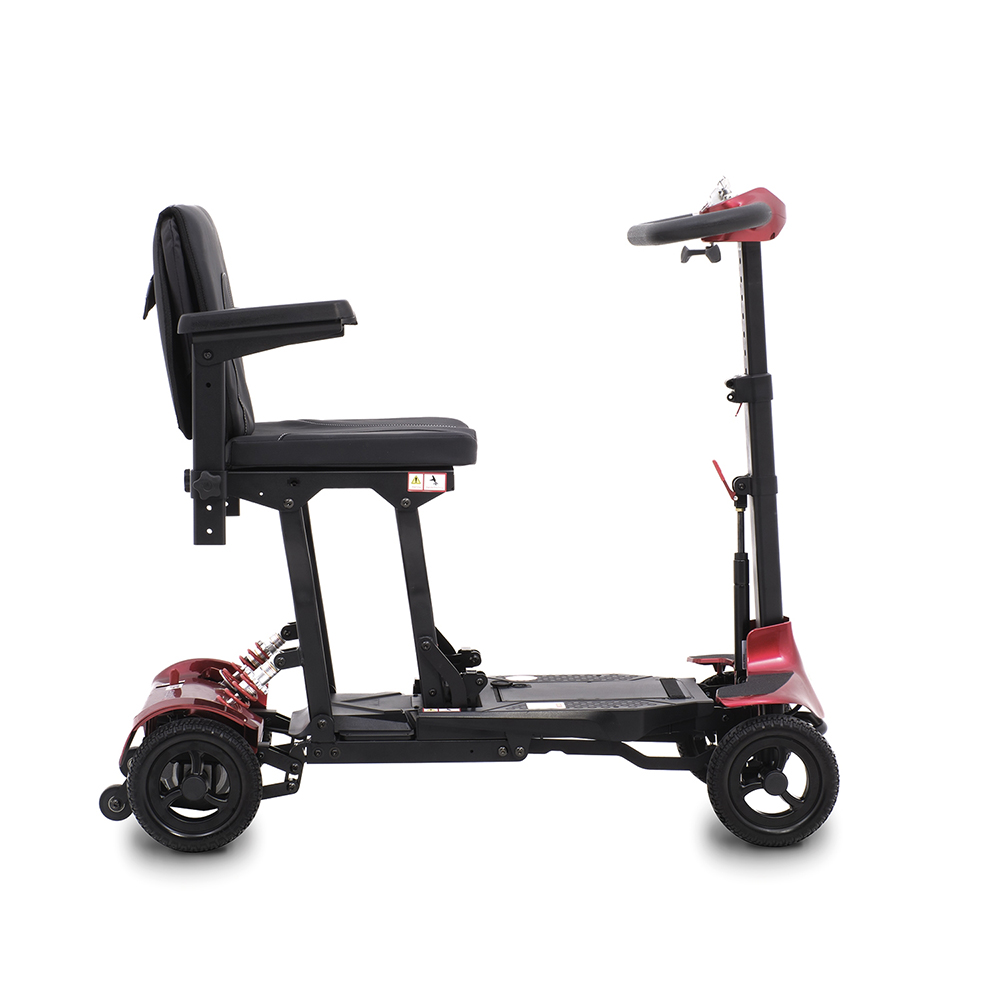 Scooters for the disabled - Intermed Regular Red Folding Electric 4-wheel Scooter For The Elderly And Disabled