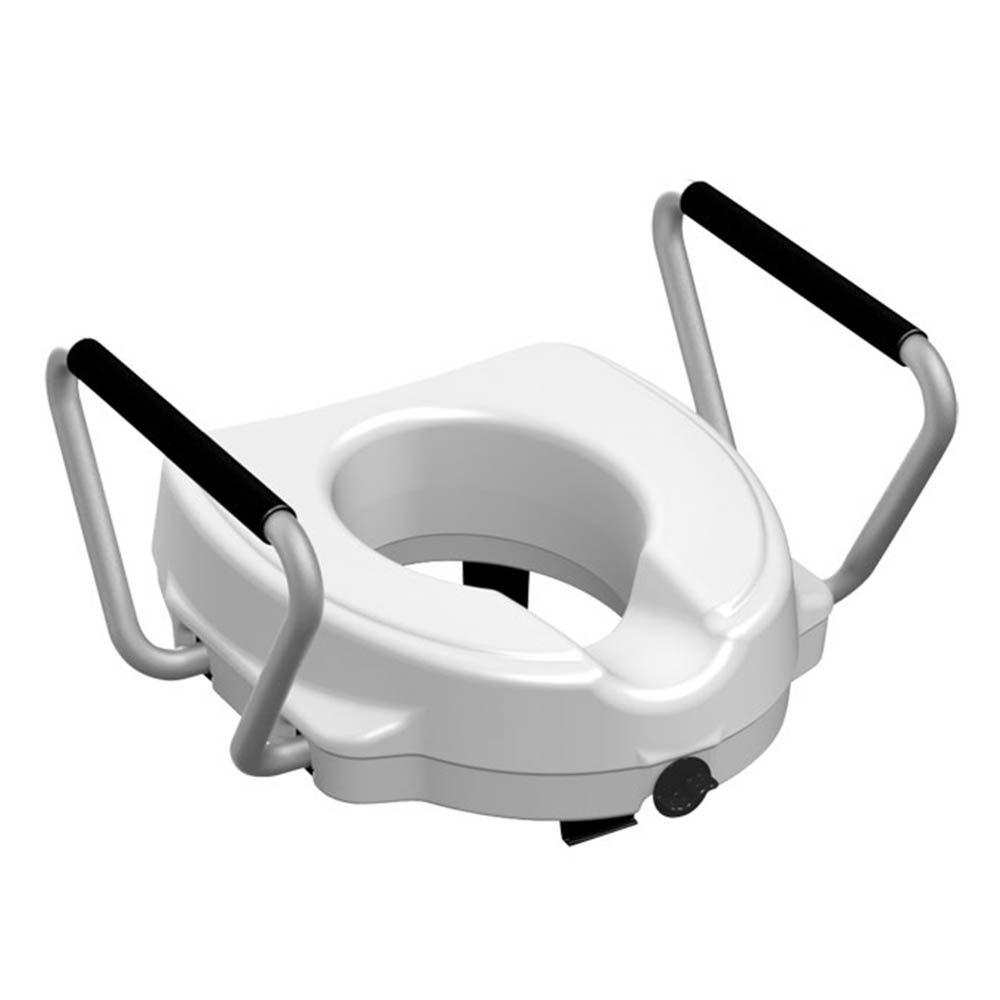 Risers for toilet bowls - Intermed Toilet Seat Lift With Central Screw, Fixed Armrests And Height 12.5cm