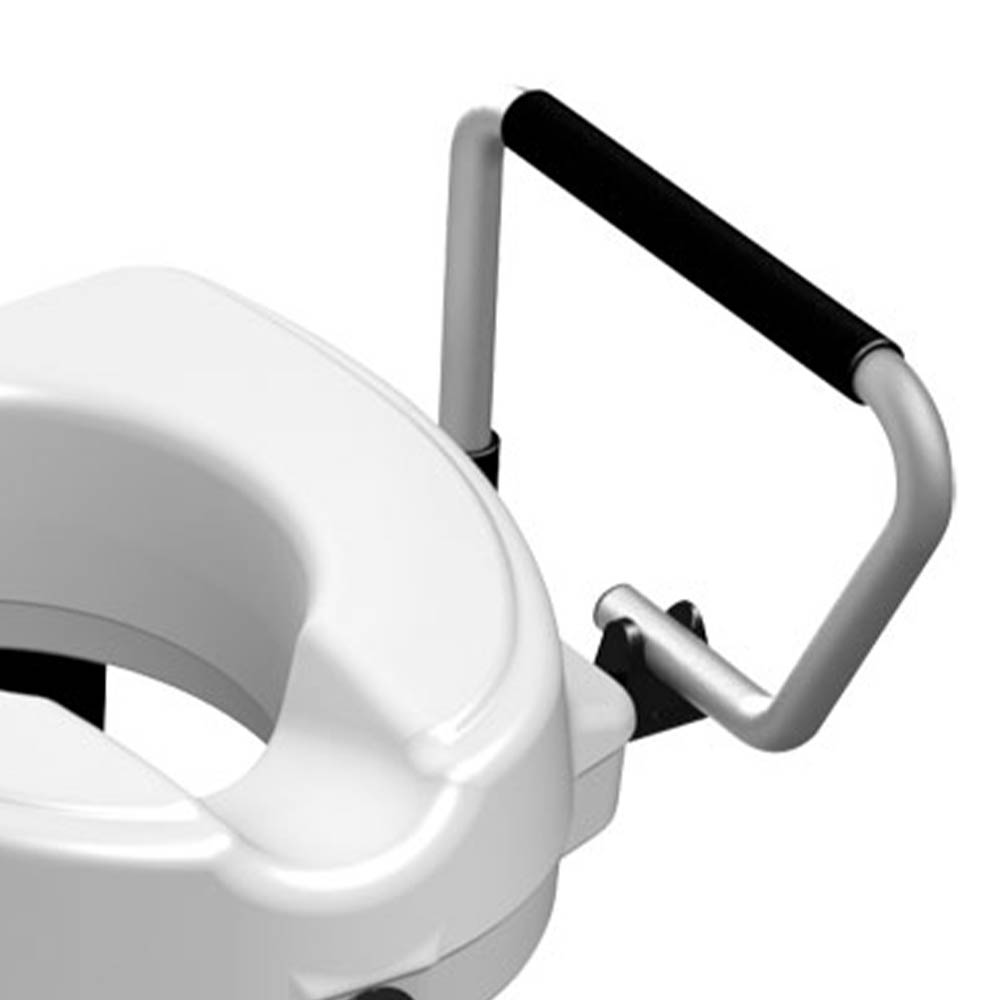 Risers for toilet bowls - Intermed Toilet Seat Lift With Central Screw, Foldable Armrests And Height 12.5cm