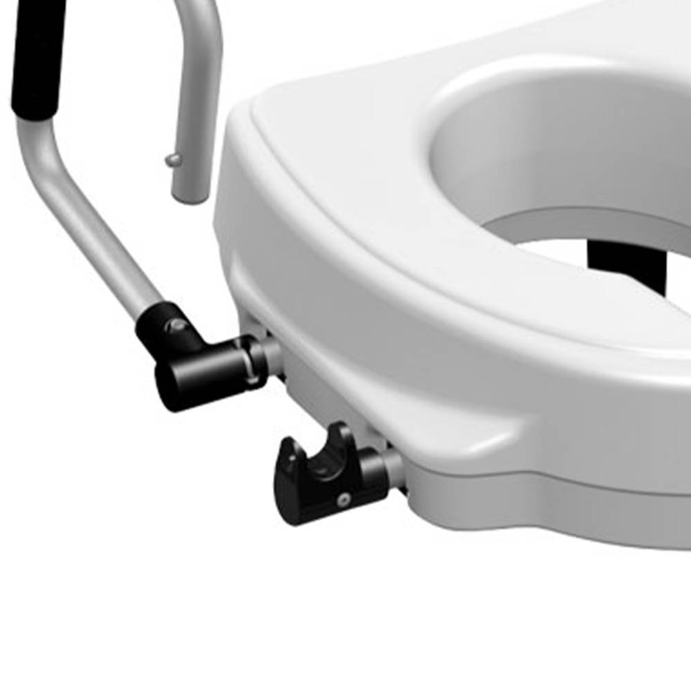 Risers for toilet bowls - Intermed Toilet Seat Lift With Central Screw, Foldable Armrests And Height 12.5cm