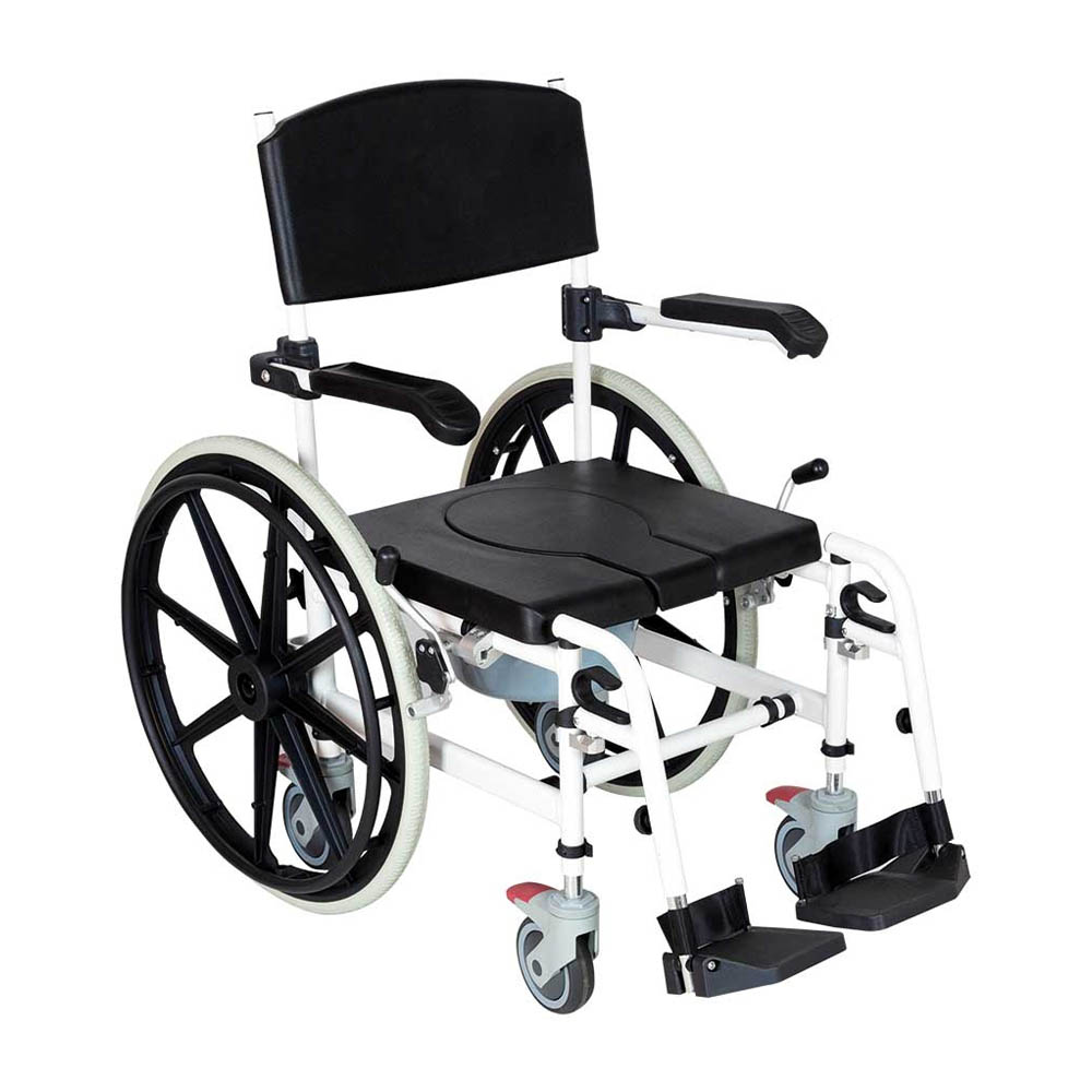Toilet and shower chairs - Intermed Self-propelled Shower Chair With Removable Toilet In Aluminum	