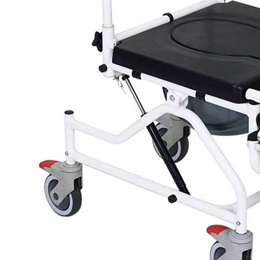 Toilet and shower chairs - Intermed Shower And Toilet Chair With Tilting Backrest In Aluminum And Wheels