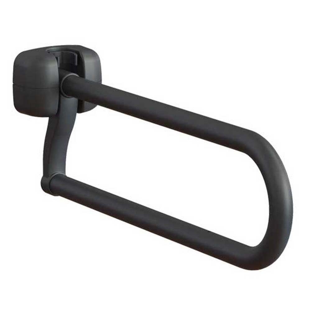 Grab bars for bathroom - Intermed Lux Folding Handle For Bathroom And Toilet In Black Steel