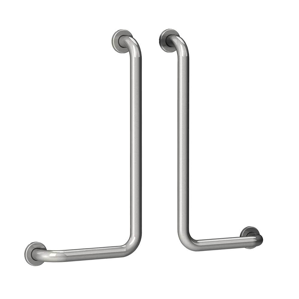 Grab bars for bathroom - Intermed Left Angle Wall Handle 90° 30x60cm Polished Stainless Steel