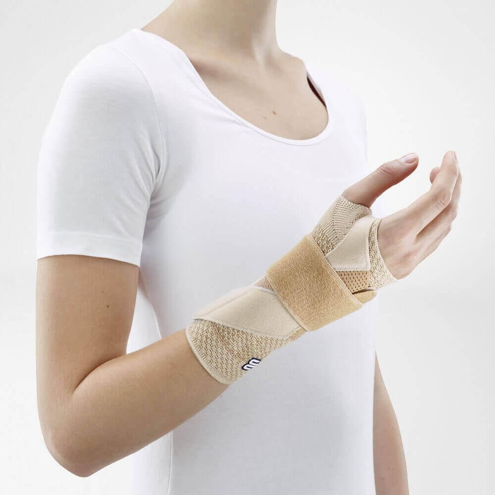 Wrist Braces - Bauerfeind Beige Manutrain Left Wrist Brace For Tendonitis