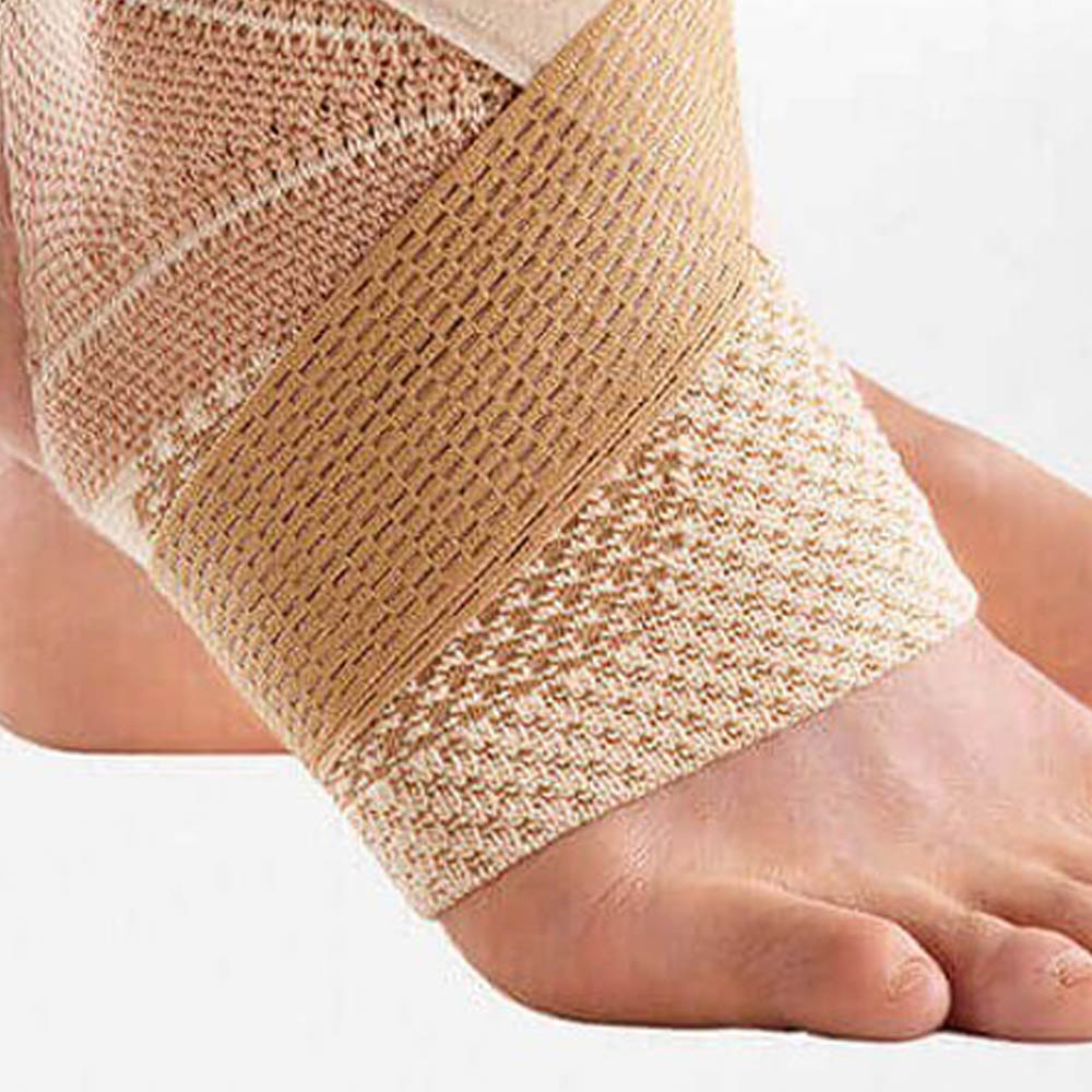 Ankle braces - Bauerfeind Malleotrain S Open Heel Left Beige Stabilizing Compression Ankle Brace