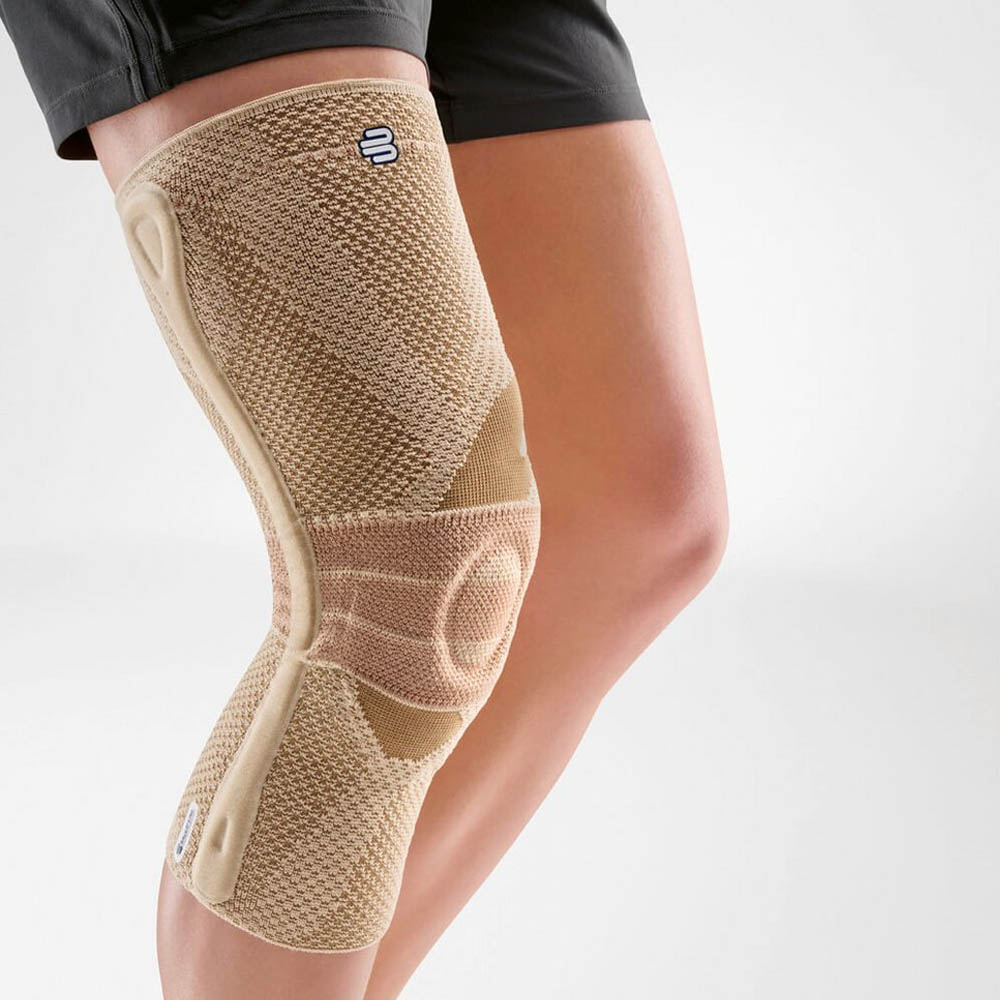 Knee braces - Bauerfeind Genutrain P3 Beige Right Volleyball Knee Brace With Patellar Guide