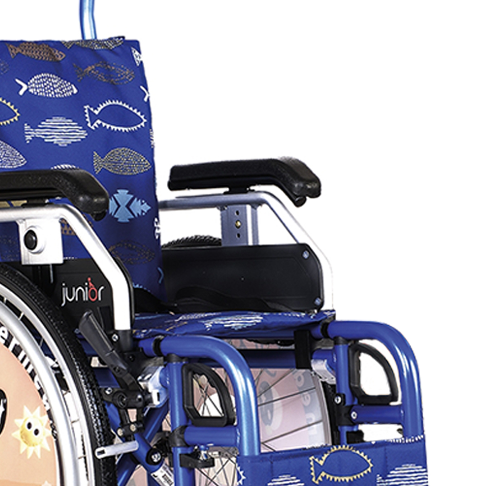 Wheelchairs for the disabled - Intermed Reha Junior Blue Folding Self-propelled Wheelchair For The Disabled