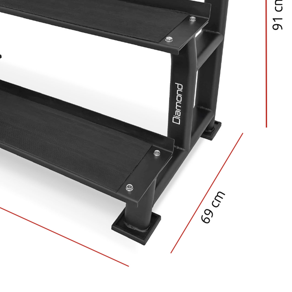 Weights Rack and Dumbbells - Diamond 3-tier Kettlebell Rack