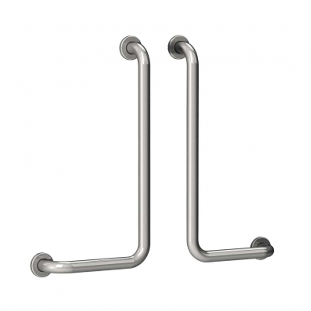 Grab bars for bathroom - Intermed 90° Right Angle Wall Handle 30x60cm Satin Stainless Steel