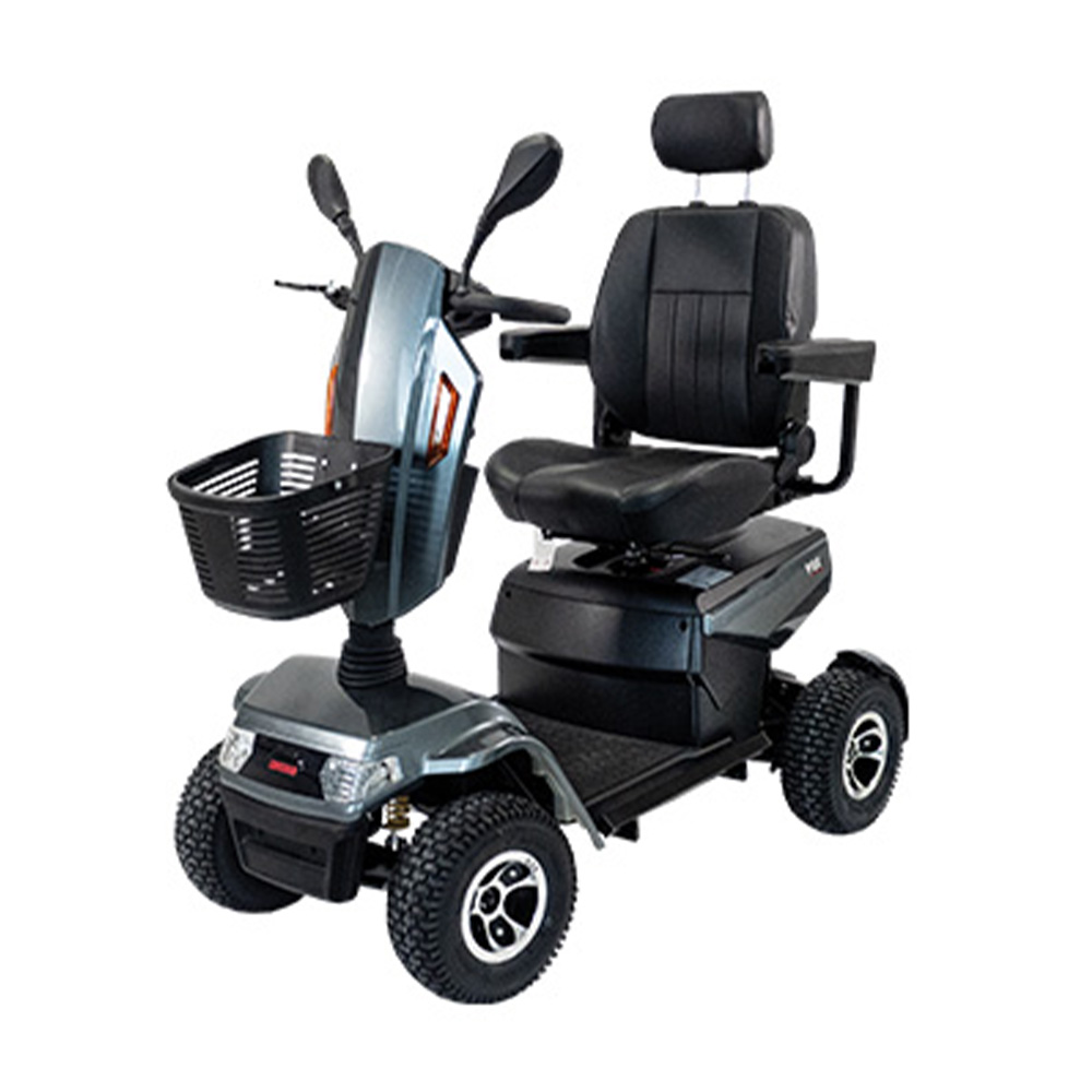 Scooters for the disabled - Wimed Fox Electric Scooter For The Elderly, 4 Wheels, Grey, With Basket