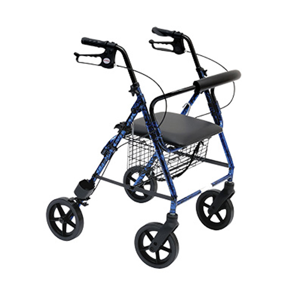 Rollator Walkers - Wimed Rolly Alu Folding Rollator Walker With Seat And Brakes