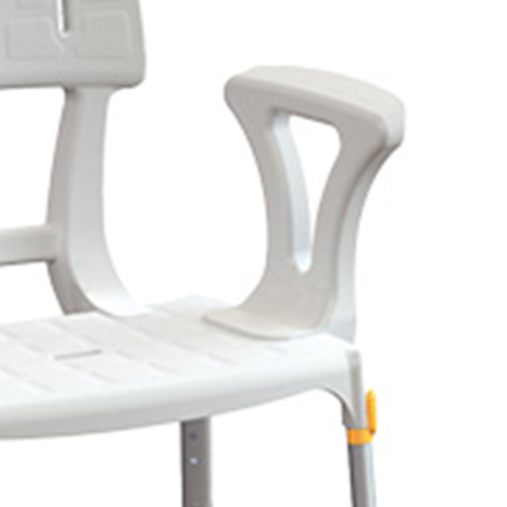 Bath and shower chairs - Wimed Adjustable Shower Chair For Disabled People, White, With Backrest And Armrests