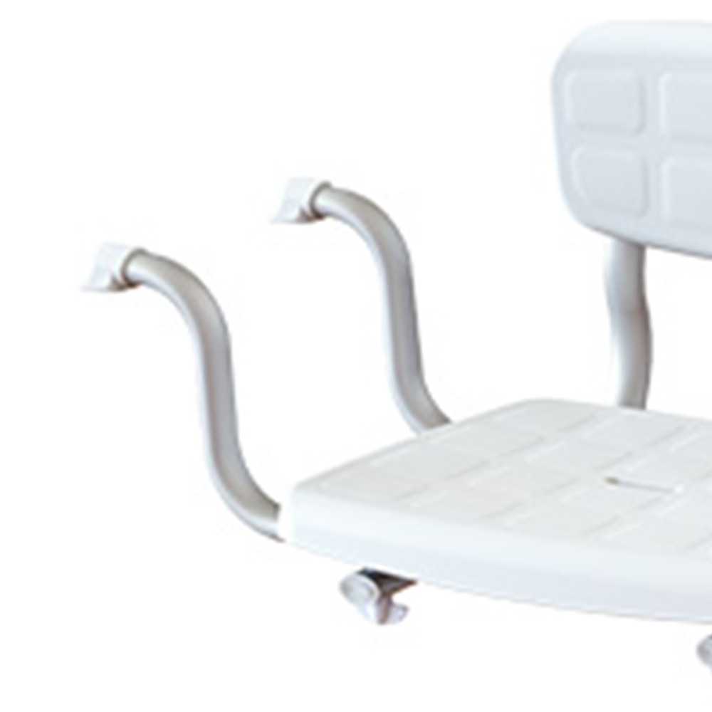 Bath and shower chairs - Wimed Adjustable King Size White Wheelchair Tub Seat With Backrest