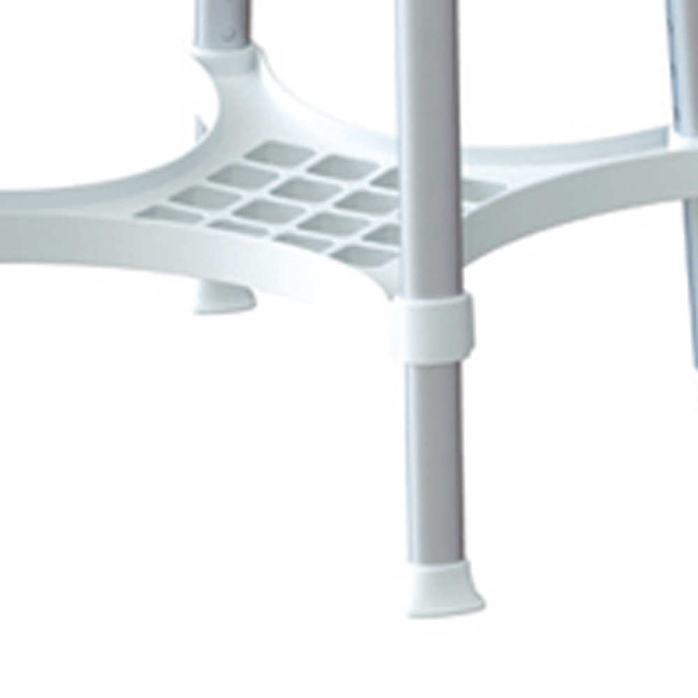Bath and shower chairs - Wimed King Size Square Bathroom Stool With Tray And Adjustable Height White