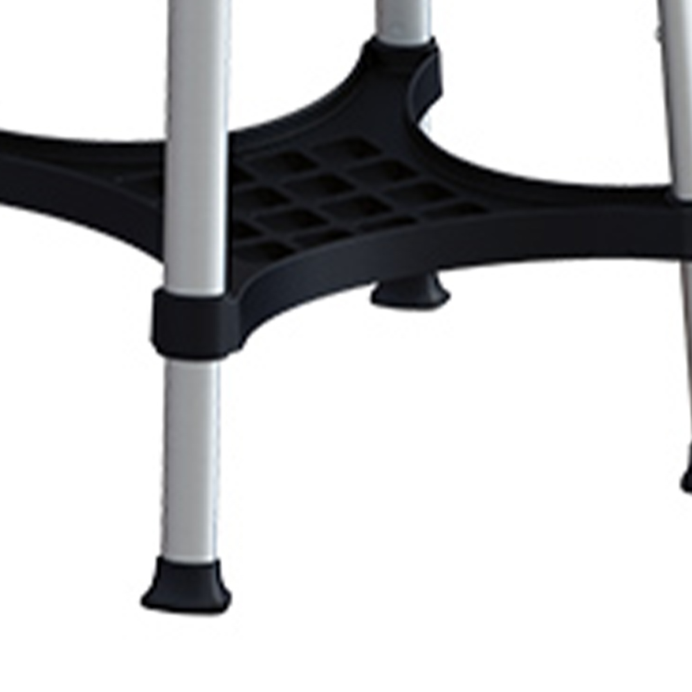 Bath and shower chairs - Wimed King Size Square Black Bathroom Stool With Tray And Adjustable Height