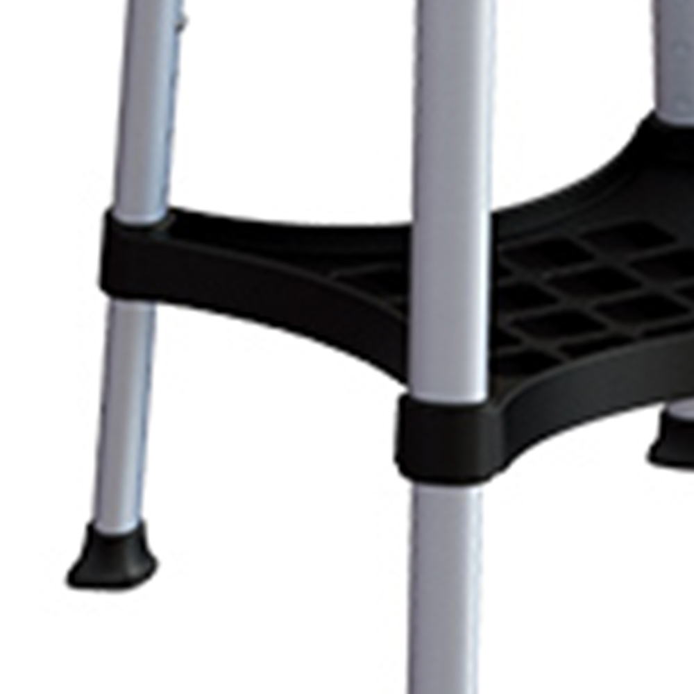 Bath and shower chairs - Wimed King Size Round Black Bathroom Stool With Tray And Adjustable Height