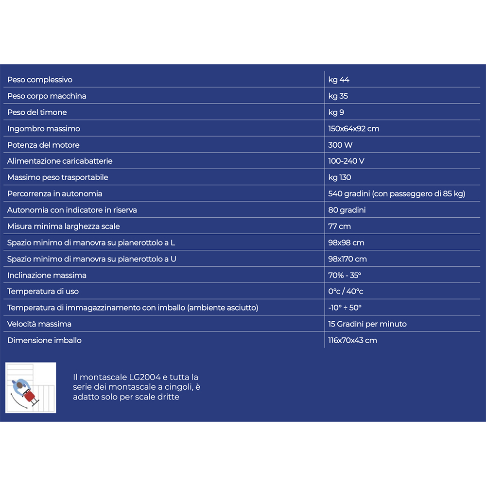 Stairlift - Antano Lg 2004 Basic Tracked Stairlift For Disabled People, 130kg Capacity