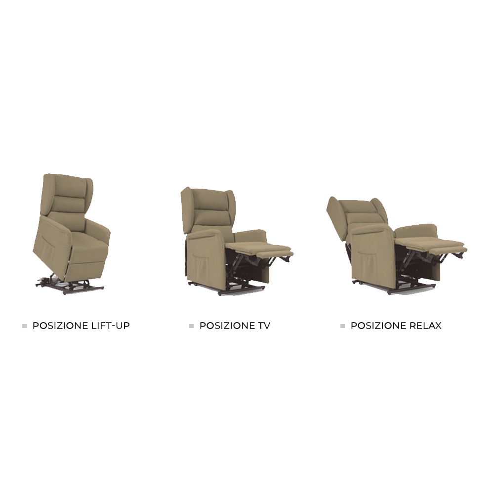 Lift and relax seats - Antano Olimpia Slim Elevating Reclining Relax Armchair With Roller System