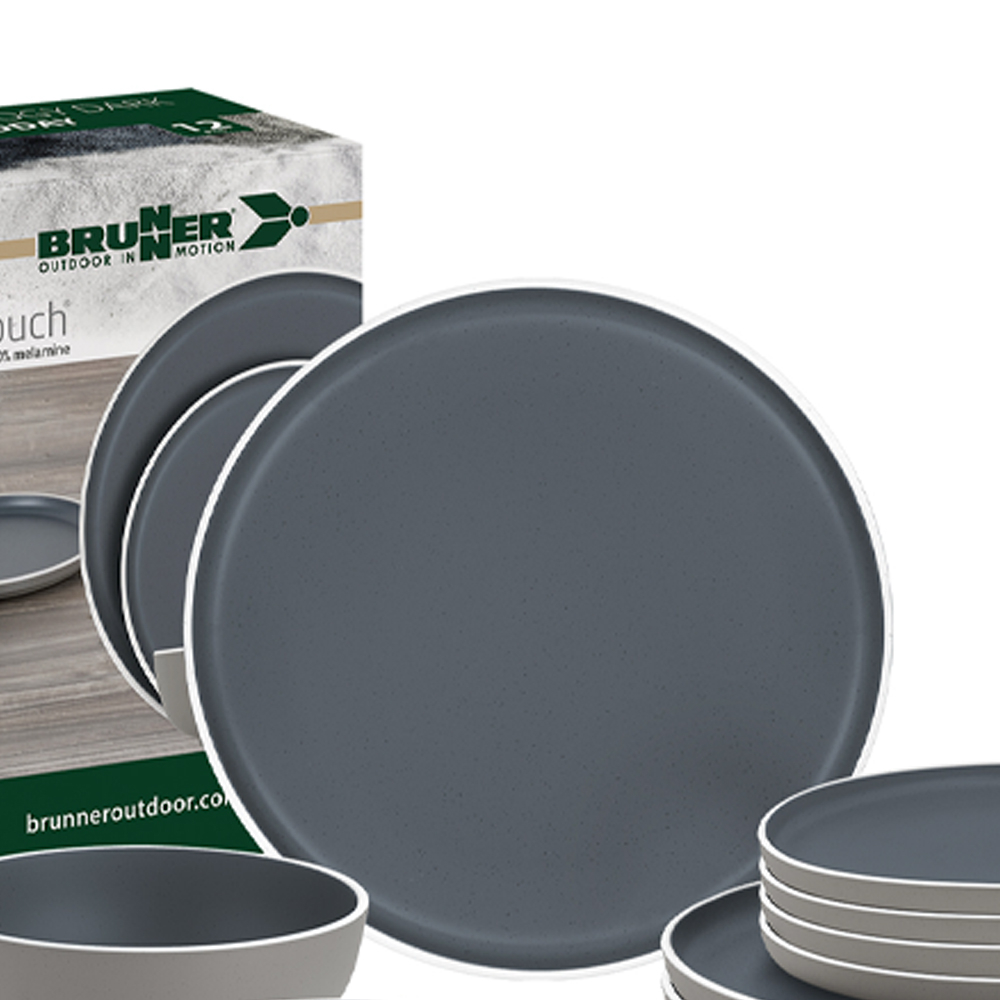 Tableware set - Brunner Midday Trilogy Dark 12-piece Melamine Dinnerware Set
