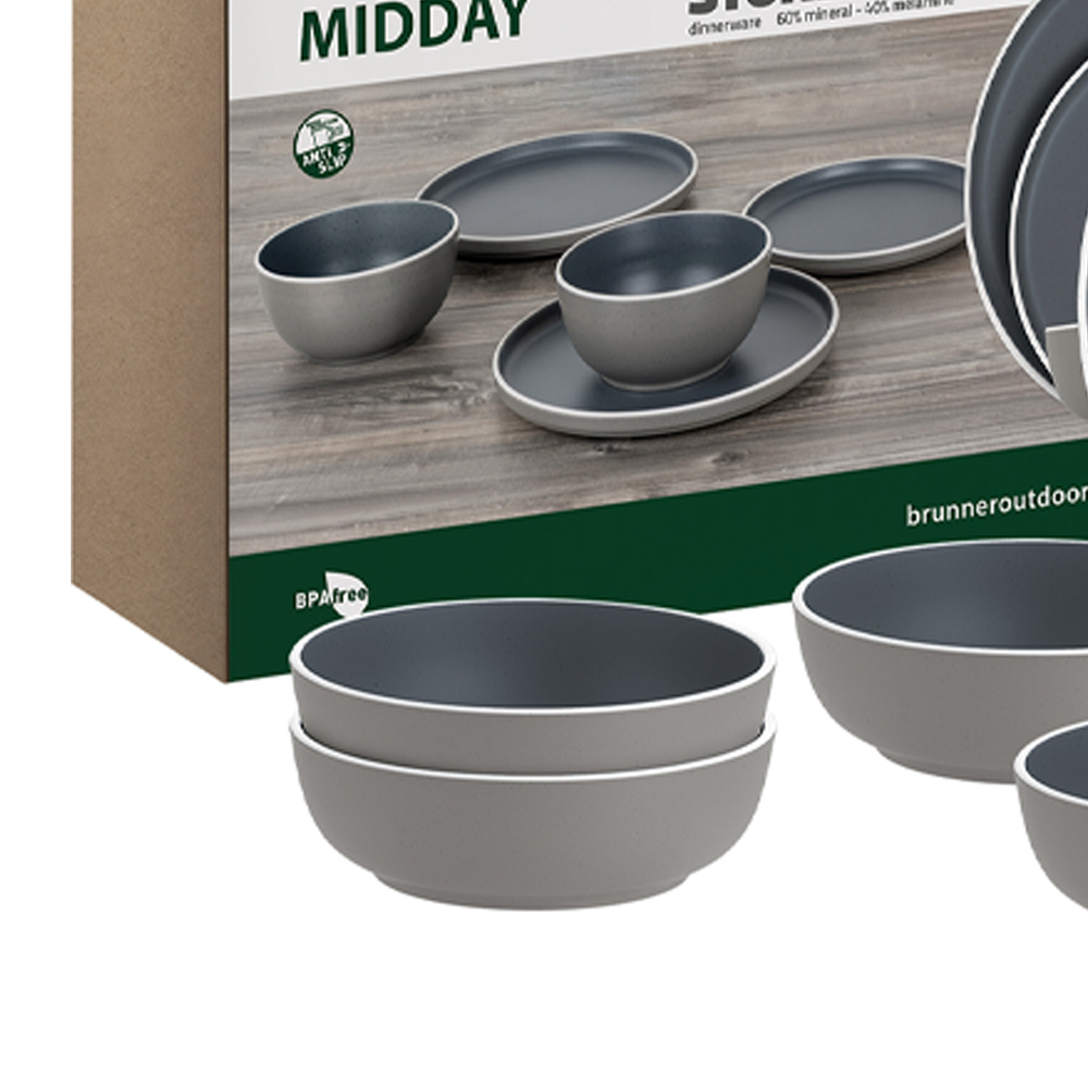 Tableware set - Brunner Midday Trilogy Dark 12-piece Melamine Dinnerware Set