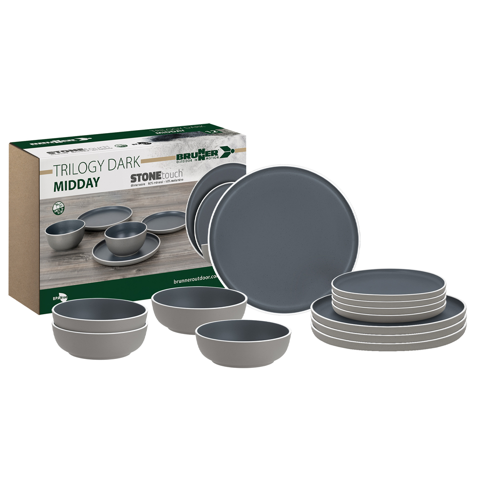 Tableware set - Brunner Midday Trilogy Dark 12-piece Melamine Dinnerware Set