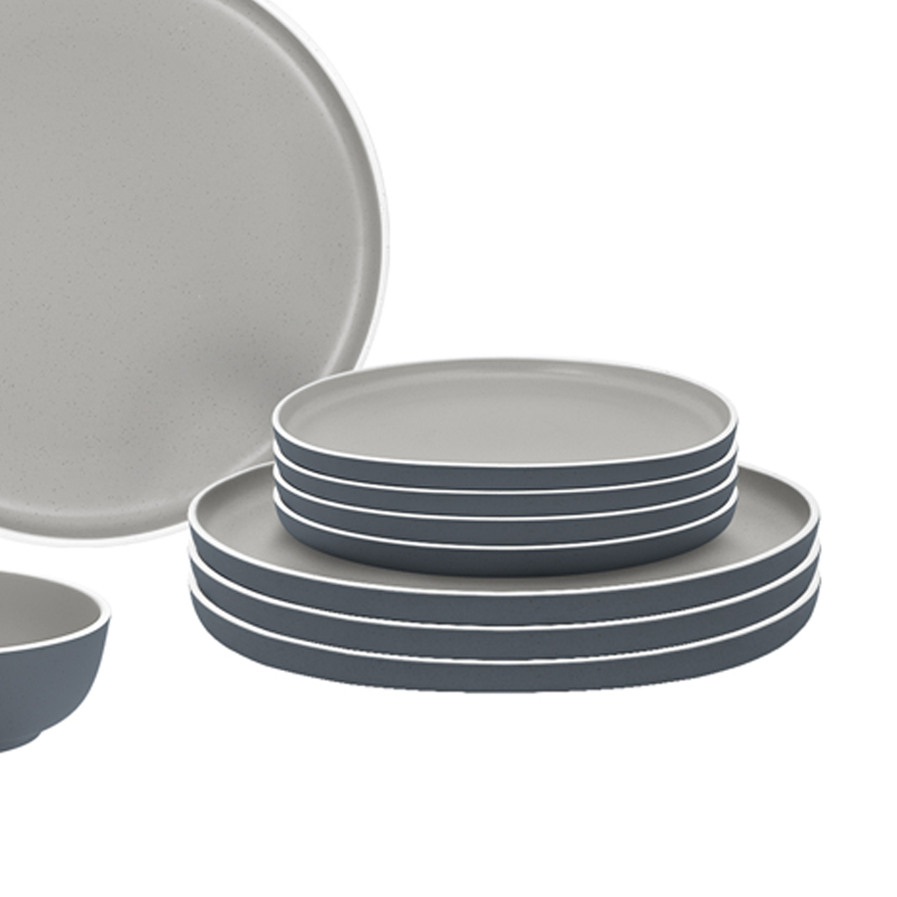 Tableware set - Brunner Midday Trilogy Grey 12-piece Melamine Dinnerware Set