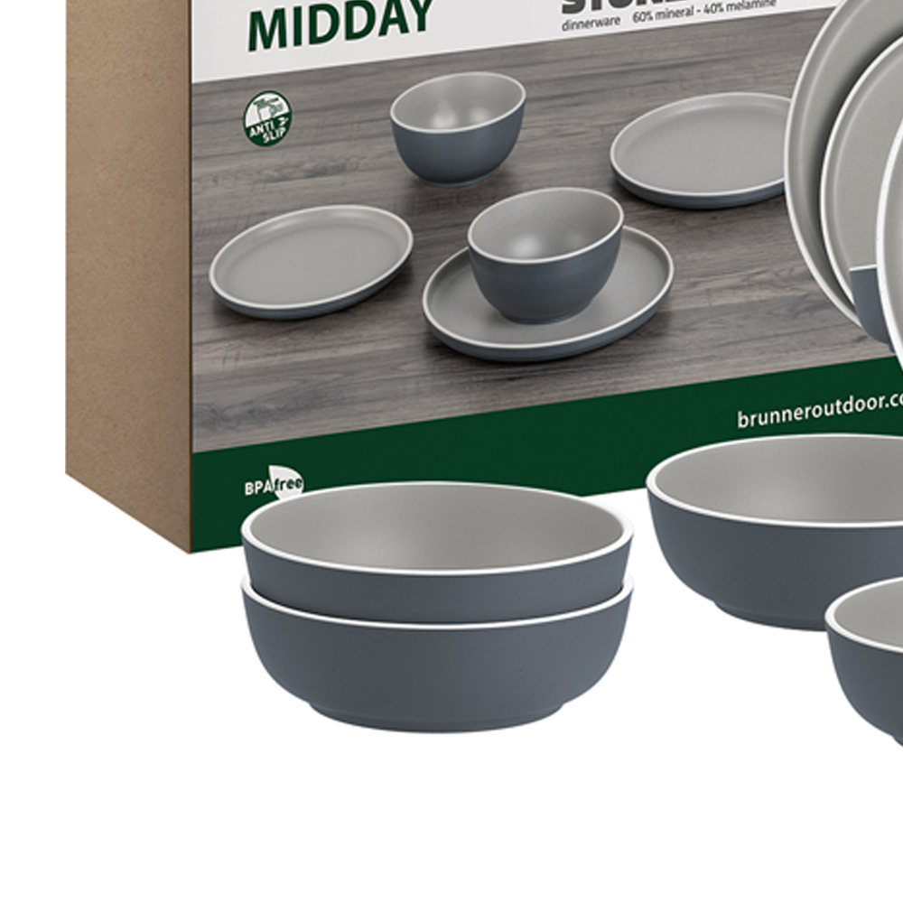 Tableware set - Brunner Midday Trilogy Grey 12-piece Melamine Dinnerware Set