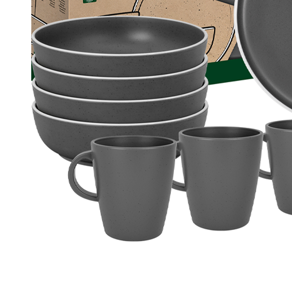 Tableware set - Brunner Melamine Dinnerware Set Lunch Box Dolomit Grey