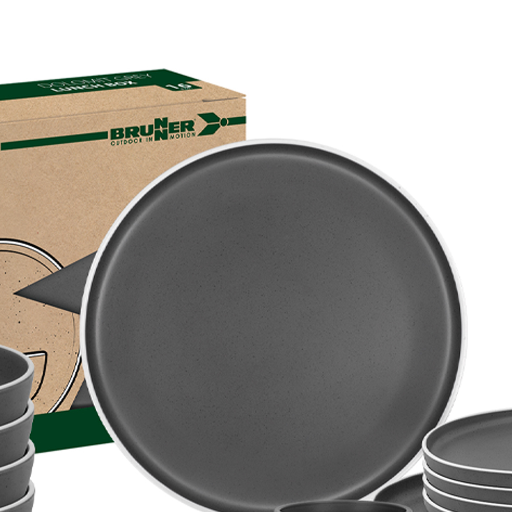 Tableware set - Brunner Melamine Dinnerware Set Lunch Box Dolomit Grey