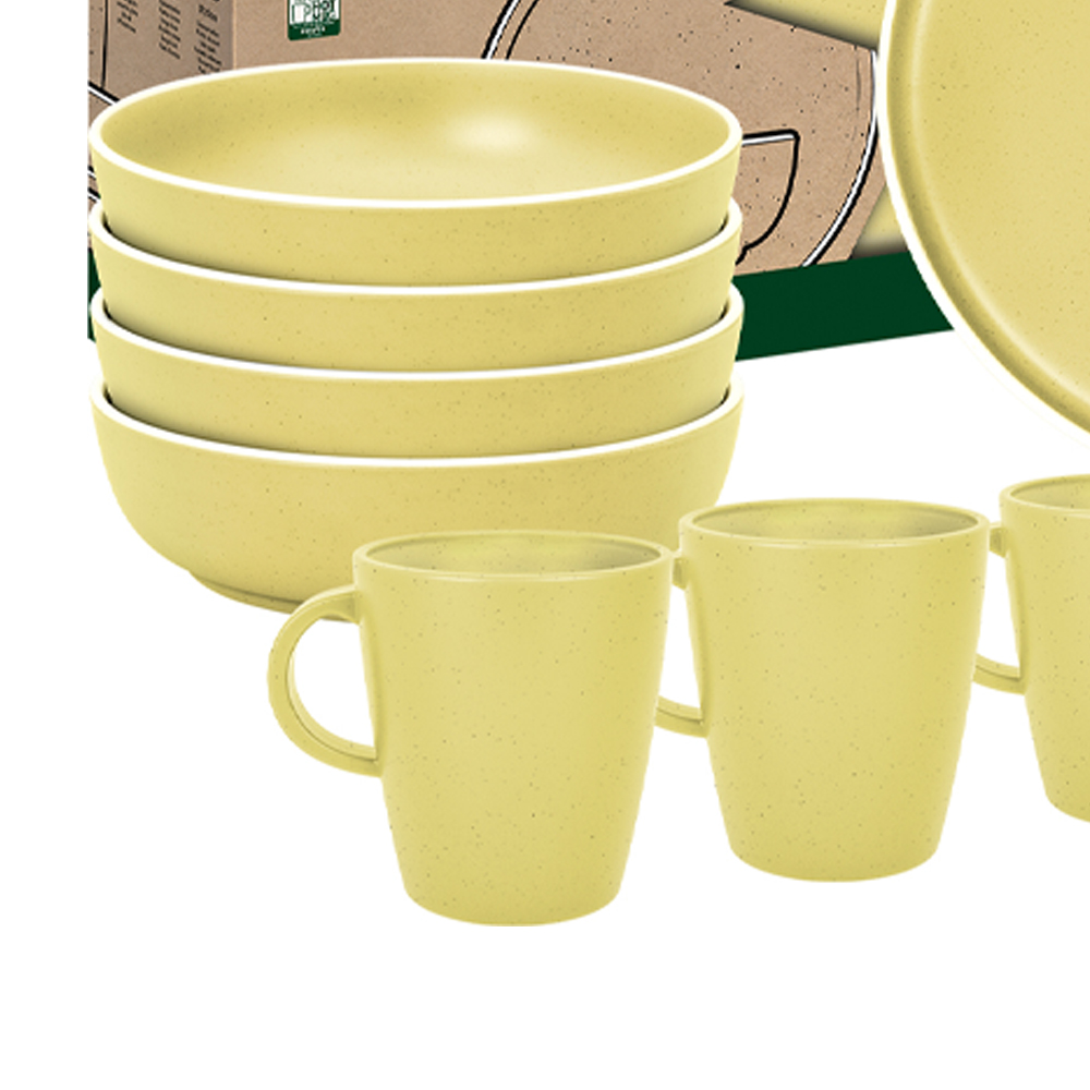 Tableware set - Brunner Dolomit Yellow Melamine Lunch Box Dinnerware Set