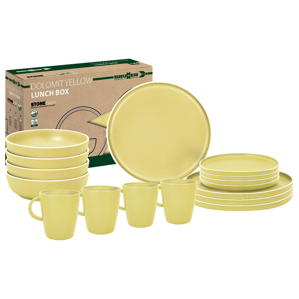 Tableware set - Brunner Dolomit Yellow Melamine Lunch Box Dinnerware Set