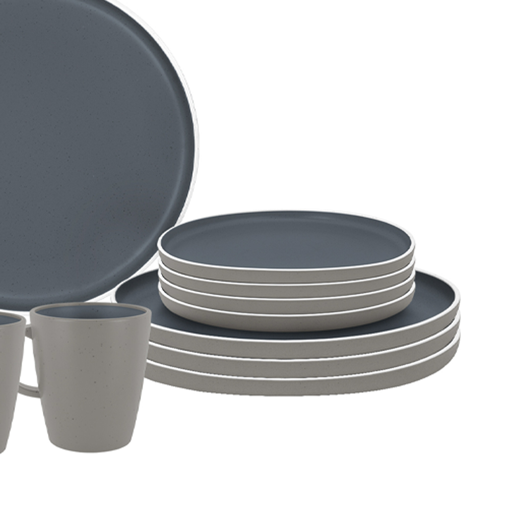 Tableware set - Brunner Melamine Dinnerware Set Lunch Box Trilogy Dark