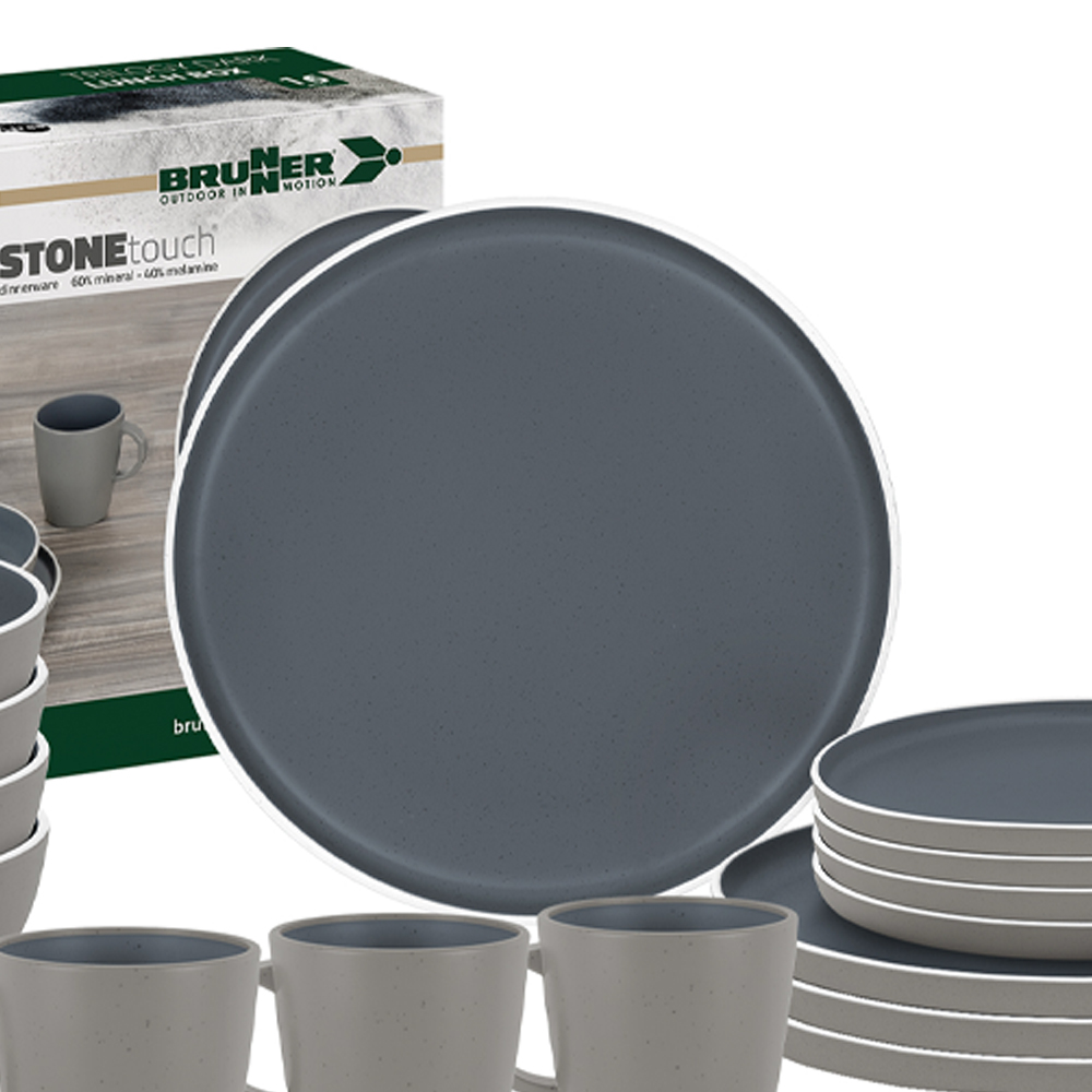 Tableware set - Brunner Melamine Dinnerware Set Lunch Box Trilogy Dark