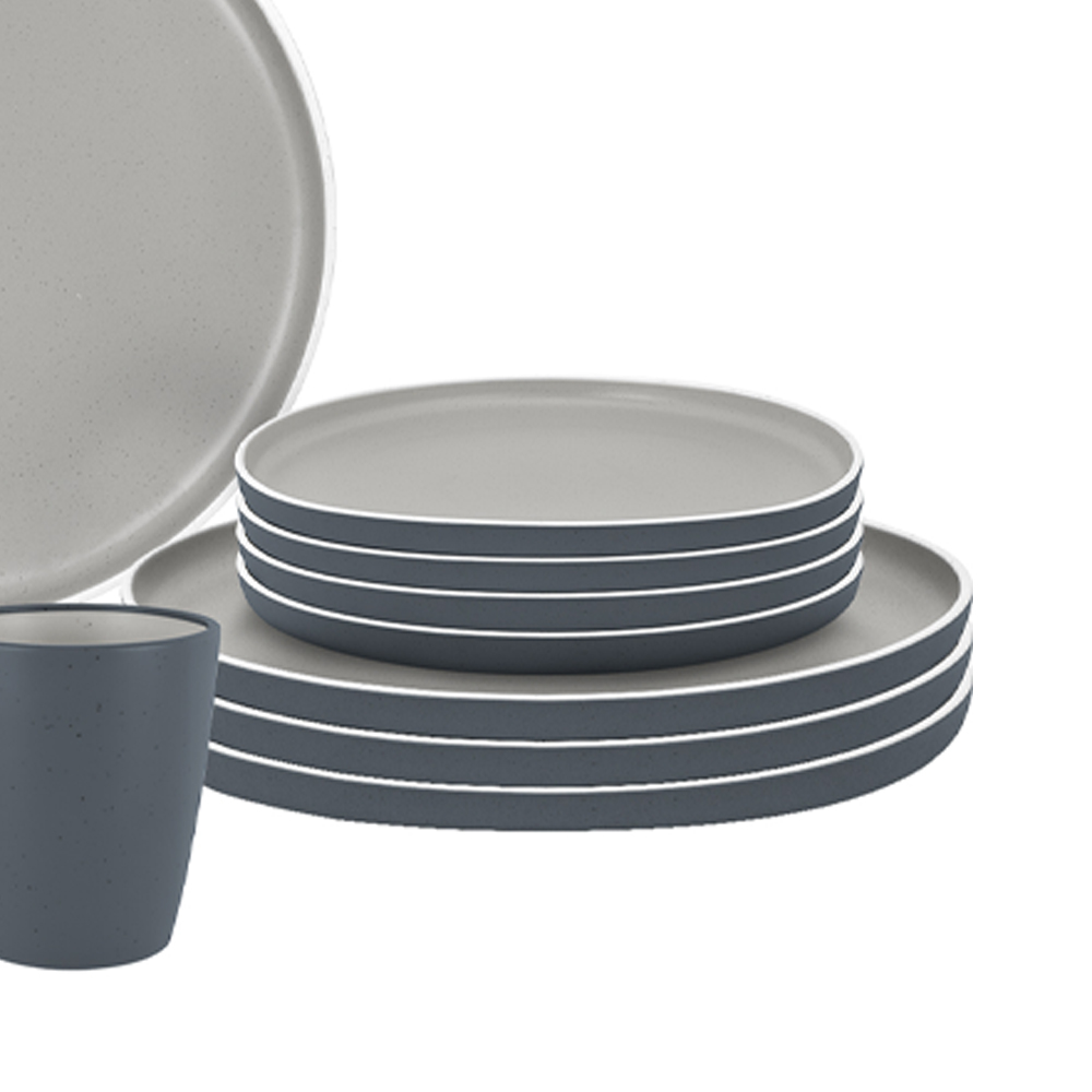 Tableware set - Brunner Trilogy Gray Melamine Lunch Box Dinnerware Set
