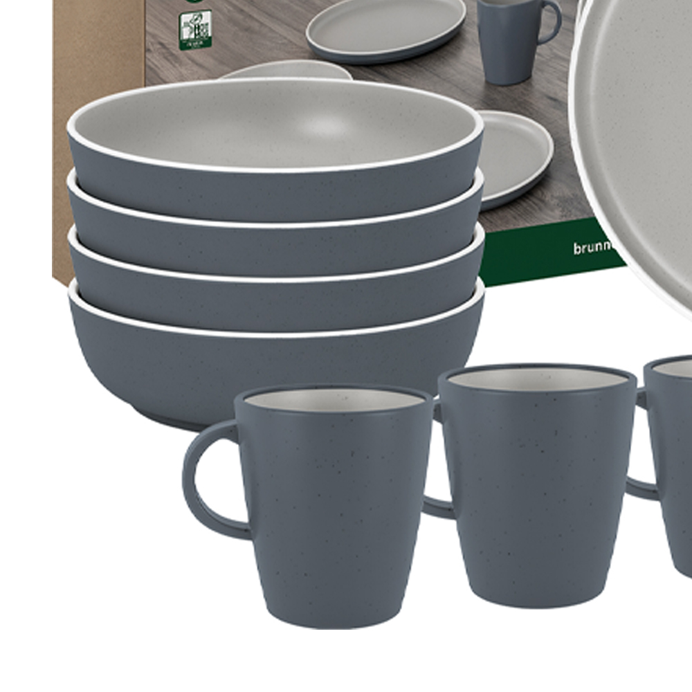 Tableware set - Brunner Trilogy Gray Melamine Lunch Box Dinnerware Set