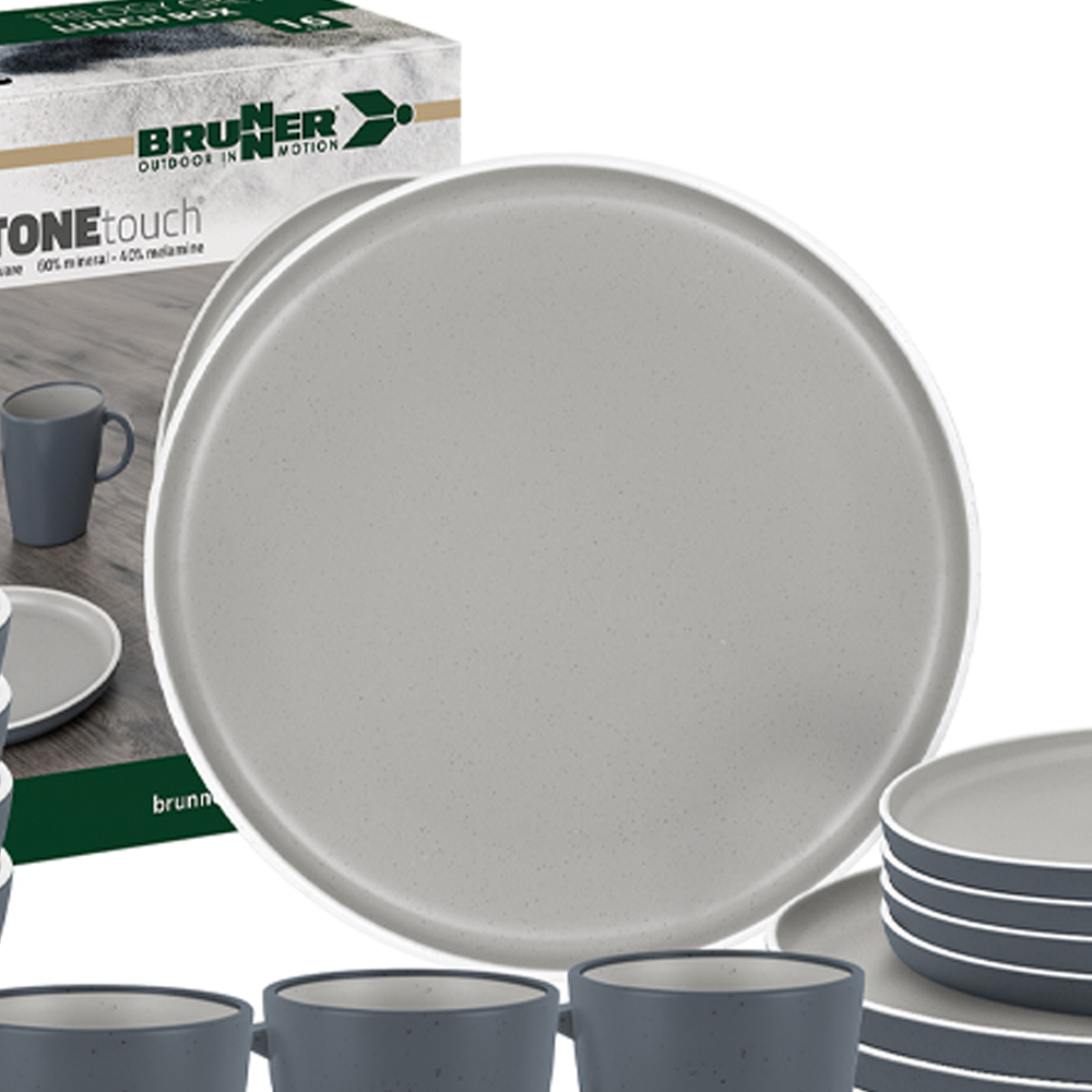 Tableware set - Brunner Trilogy Gray Melamine Lunch Box Dinnerware Set