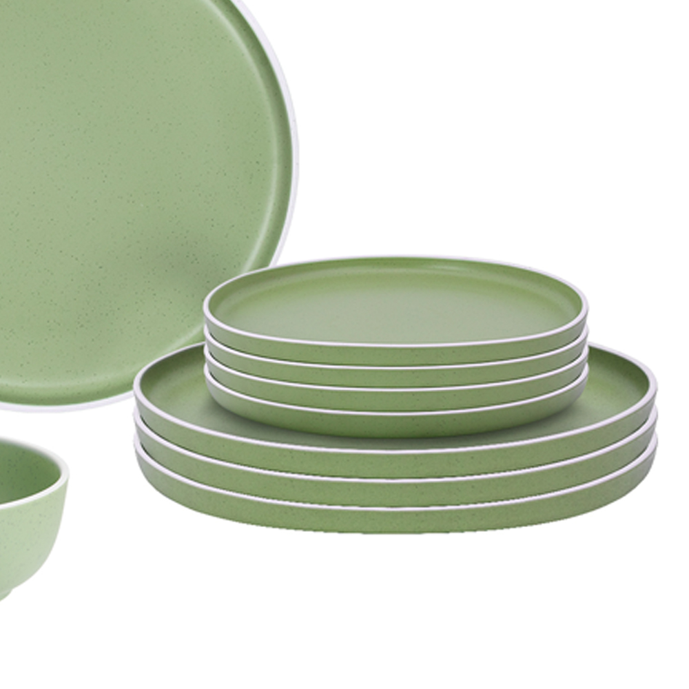 Tableware set - Brunner Melamine Crockery Set Midday Dolomit Green 12pcs