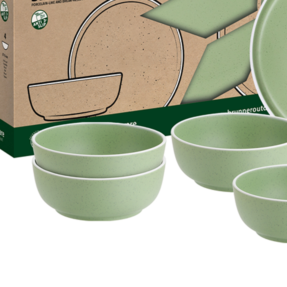 Tableware set - Brunner Melamine Crockery Set Midday Dolomit Green 12pcs