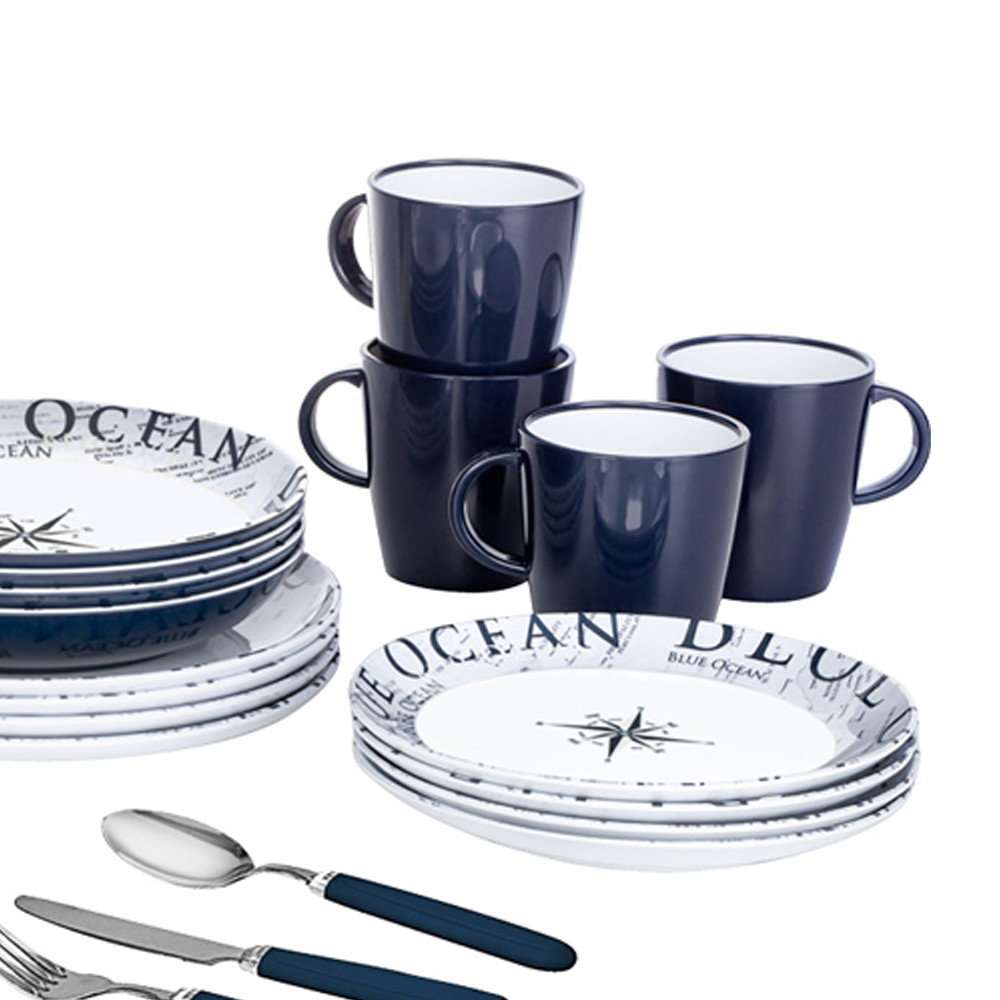 Tableware set - Brunner All Inclusive Blue Ocean Complete Camping Tableware Set