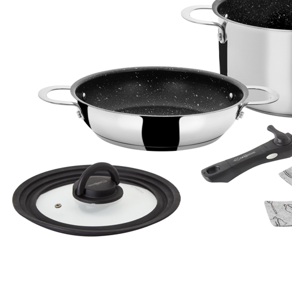 Pots and Pans - Brunner Academy Vacuum 5+1 Pot And Pan Set With Lid, 22cm Diameter